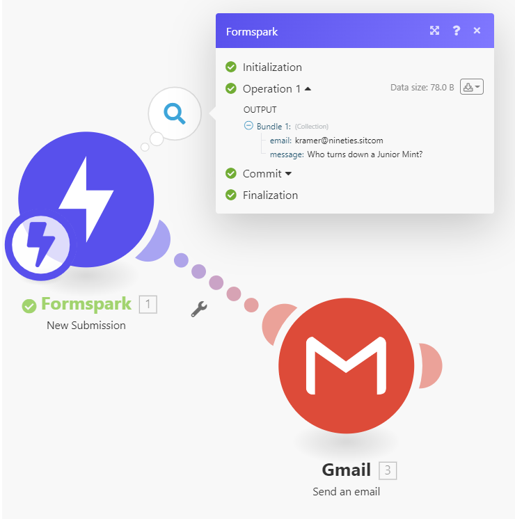 Formspark with Integromat