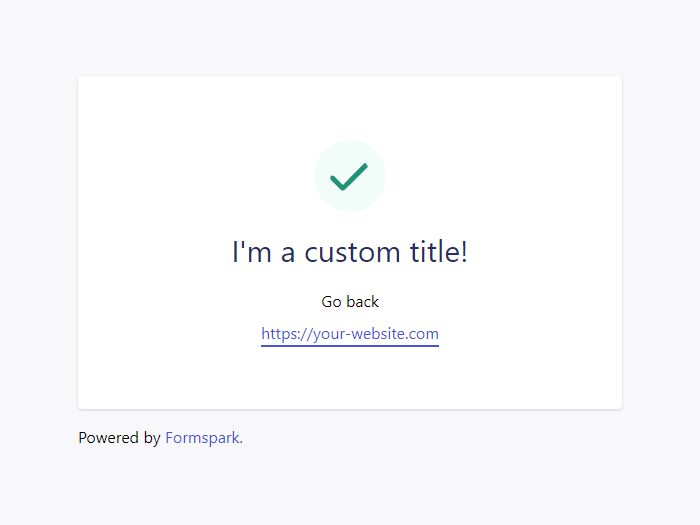 Feedback OK custom title