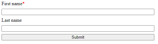 Required field label asterisk